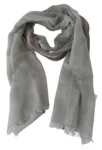 Costume National Gray Fringe Neck Wrap Cotton Scarf