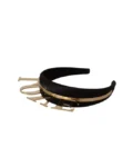 Dolce & Gabbana Black Brass Gold Love Diadem One Size Tiara Headband