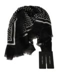 Dolce & Gabbana Black Dotted Wrap Shawl Cashmere Scarf