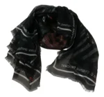 Dolce & Gabbana Black Gray Silk Foulard Branded C’N’C Scarf