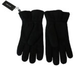 Dolce & Gabbana Black Leather Motorcycle Biker Mitten Gloves