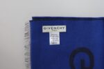 Givenchy Blue Wool Unisex Winter Warm Scarf Wrap Shawl