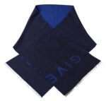 Givenchy Blue Wool Unisex Winter Warm Scarf Wrap Shawl