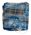 John Galliano Blue Stripe Floral Printed Bandana Cotton Square Scarf