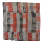 Costume National Gray Red Shawl Foulard Wrap Scarf