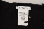 GF Ferre Black Wool Neck Wrap Shawl Fringes Scarf