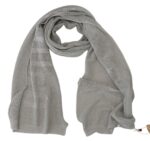 John Galliano Gray Logo Knitted Neck Wrap Shawl Foulard Scarf